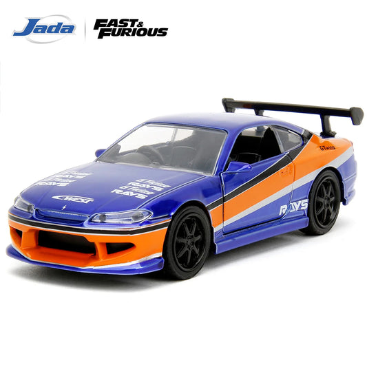 JADA Toys Fast & Furious 2001 Nissan Silvia S15 Diecast Model Car 1:32– JDM Tuner Collectible Vehicle Blue JD34446