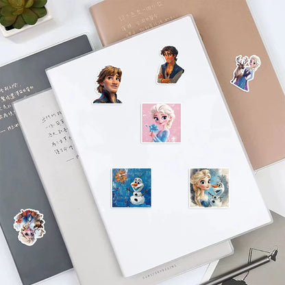 •50pcs Cartoon Elsa Stickers Princess Anna Cute Decal Laptop Phone Fridge Suitcase Diary Scrapbooking Sticker