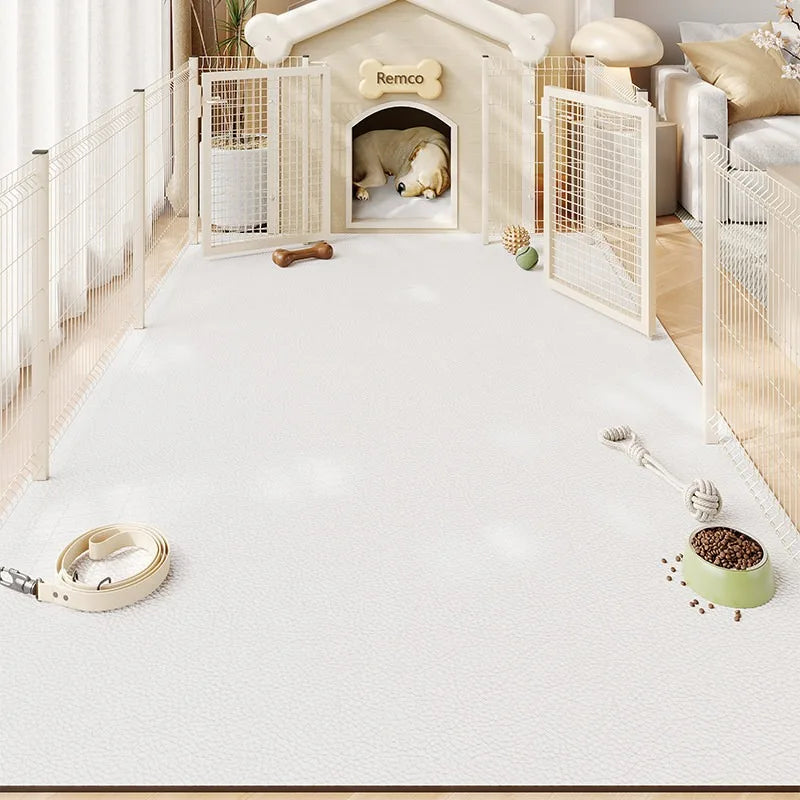 Pet Floor Mat PVC Waterproof Urine-proof Leather Carpet Solid Color Dog Enclosure Mats Large Size Rug Wipeable Kitchen Rugs 양탄자