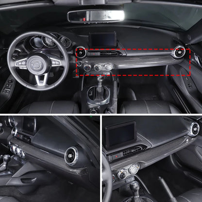 For Mazda MX-5 ND Miata Fiat/Abarth 124 2016-2026 Real Carbon Fiber Car Center Console Dashboard Cover Interior Accessories L/R