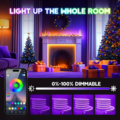 Neon Rope Light 24V 5M 10M 15M 20M 30M Rgb Bluetooth Neon Led Strip Light Outdoor Waterproof Multicolor Neon Flexible Diode Tape