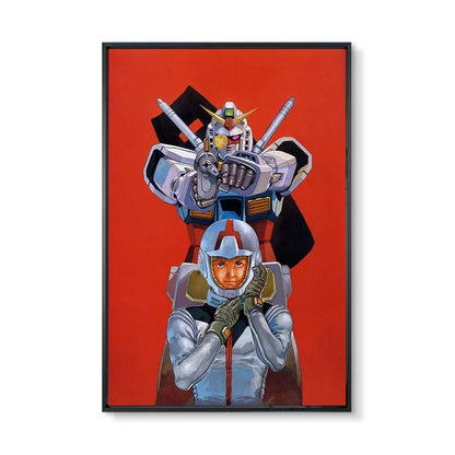 Gundam UC 0079 Frameless Canvas Print  Amuro RX-78 Poster Merchandise - Decorative Wall Art for Bedroom and Headboard