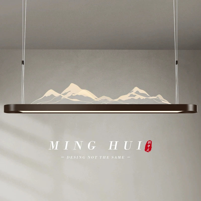 Modern Simple Living Room Light Study Light Tea Room Bar Zen Landscape Chandelier