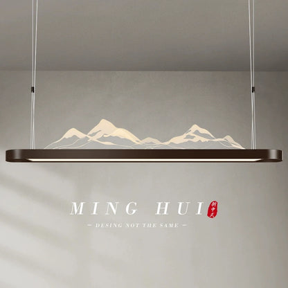 Modern Simple Living Room Light Study Light Tea Room Bar Zen Landscape Chandelier