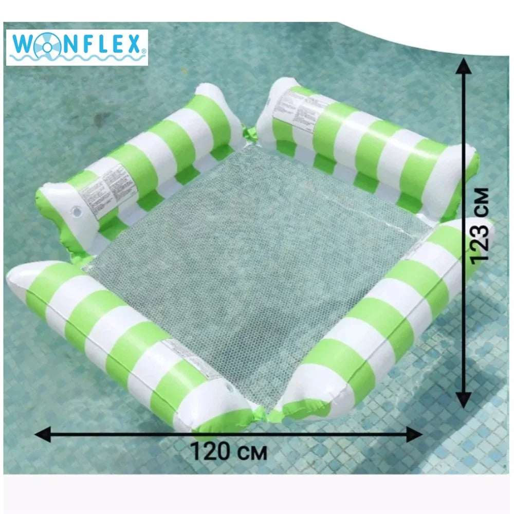 4-in-1 Multi-Purpose Water Pool Float Hammock Saddle Lounge Chair Drifter Non-Stick PVC Material for Fun Pool Relaxation