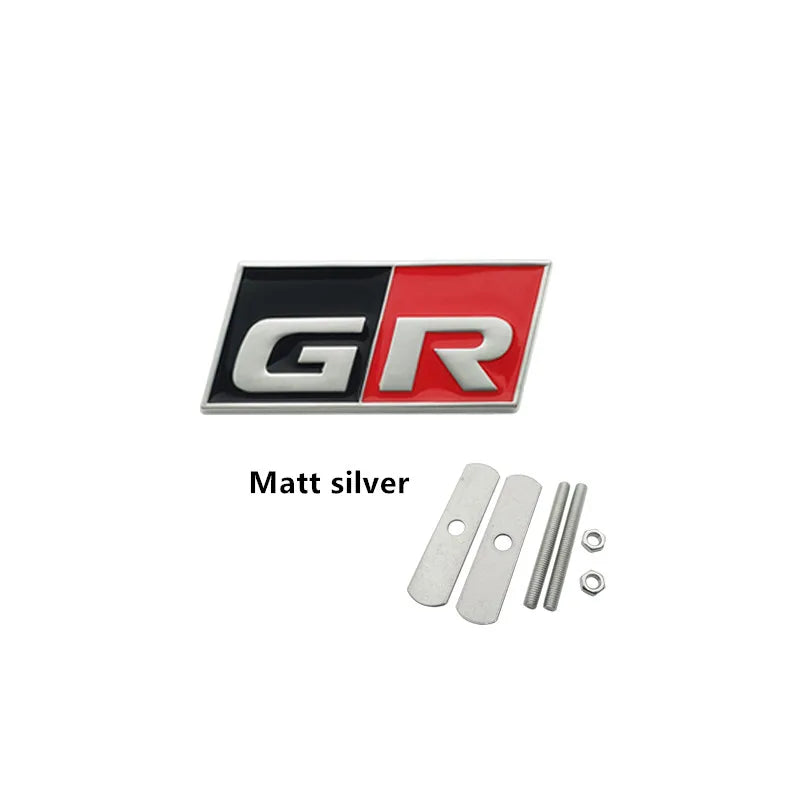Metal GR SPORT GR MN Racing Car Badge Emblem Decoration Sticker For Toyota Vitz Prius PHV HARRIER MARK X Voxy Noah