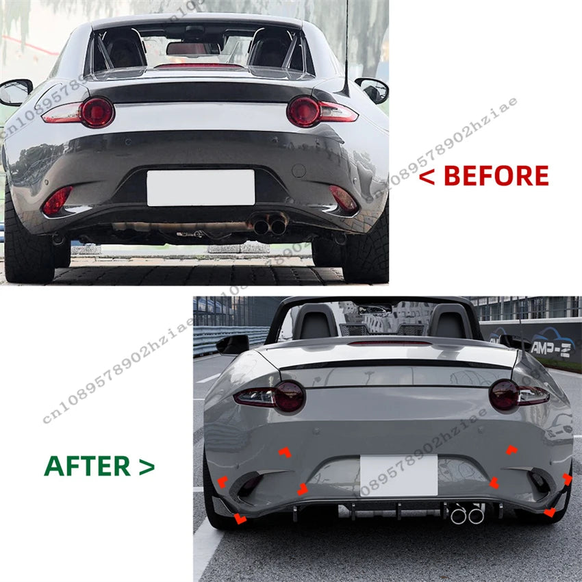 For Mazda MX-5 Miata ND 2015-2025 Car Rear Side Bumper Lip Splitter Spoiler Body Kits Bumper Protection Car Accessories Tuning