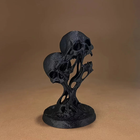 1-Piece Gothic Melting Skull Statue – Vintage 3D Printed Plastic Model, Suitable for Collectors and Game Enthusiasts as a Gift, Ideal for Desktop Display, Bookshelf Decoration, Home Decor, and Holiday Decorations (Such as E