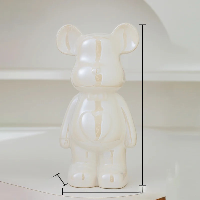 17/27/cm Aesthetic Bear Brick Ceramic Statue Teddy Bear Decor Action Figure Sculptures Ornament for Room Home Decoration Crafts