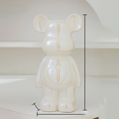 17/27/cm Aesthetic Bear Brick Ceramic Statue Teddy Bear Decor Action Figure Sculptures Ornament for Room Home Decoration Crafts