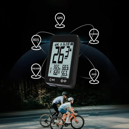 GPS Bike Computer Wireless Bicycle Computer 2.4 LCD Screen Cycling Speedometer Odometer with Auto Backlight and Bracket