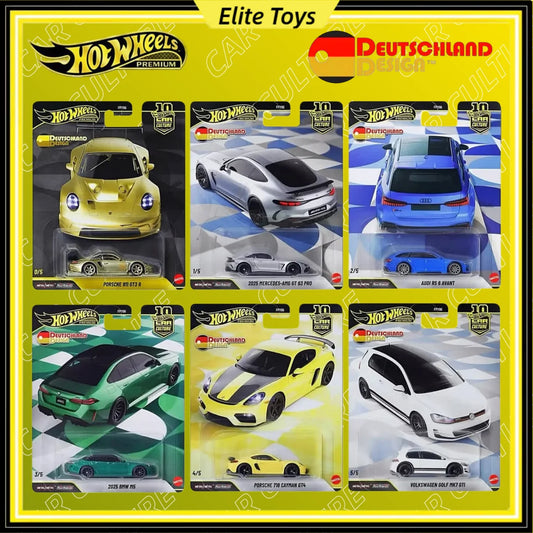2026 New Hot Wheels Premium Diecast Model Car Deutschland Design Porsche BMW AUDI BENZ Alloy Car Culture Collectible Vehicle Toy