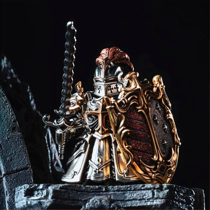 Black Knight Paladin Adjudicator Crusaders Magnetic Detachable Metal Figurine Desktop Decoration Copper Handle Figurine Cultural