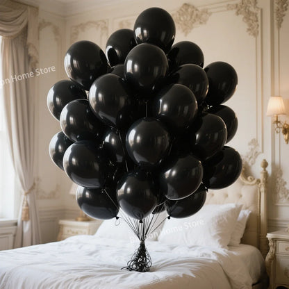5/10/12/18 Inch Black White Round Matte Latex Balloon Birthday Party Banquet Wedding Baby Bathing Activities Decorative Balloon