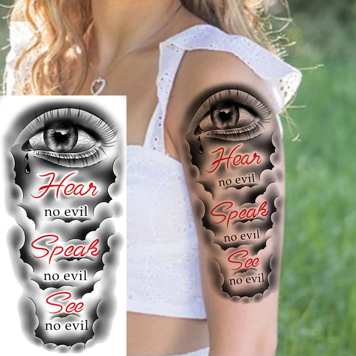 1 Sheets Chicano Prison Gangster Temporary Tattoos For Women Men Adults Fake Tattoo Sticker Water Transfer Self Adhesive Arm Leg