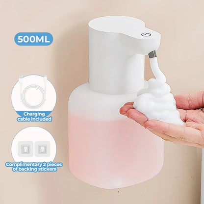 New Wall Mounted Automatic Soap Dispenser Foam Smart Hand Washing Machine 500ml Liquid Rechargeable Bathroom Induction Sensor