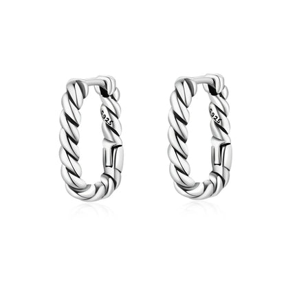 Orstarry Original 925 Sterling Silver Minimally Design Blue Zircon Earrings Women Hoop Earring Anniversary Jewelry Gifts