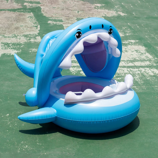 1PC Canopy Shade Shark Float Seat - Ultimate Summer Water Toy , Portable Safe Pool Floater