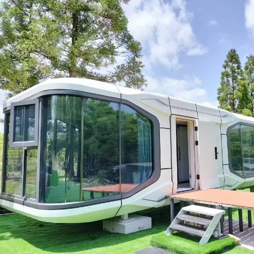 Customized Size Prefabricated Aluminum Alloy Capsule Hotel House Tony Space Vacation Project Chinese Design Container Houses