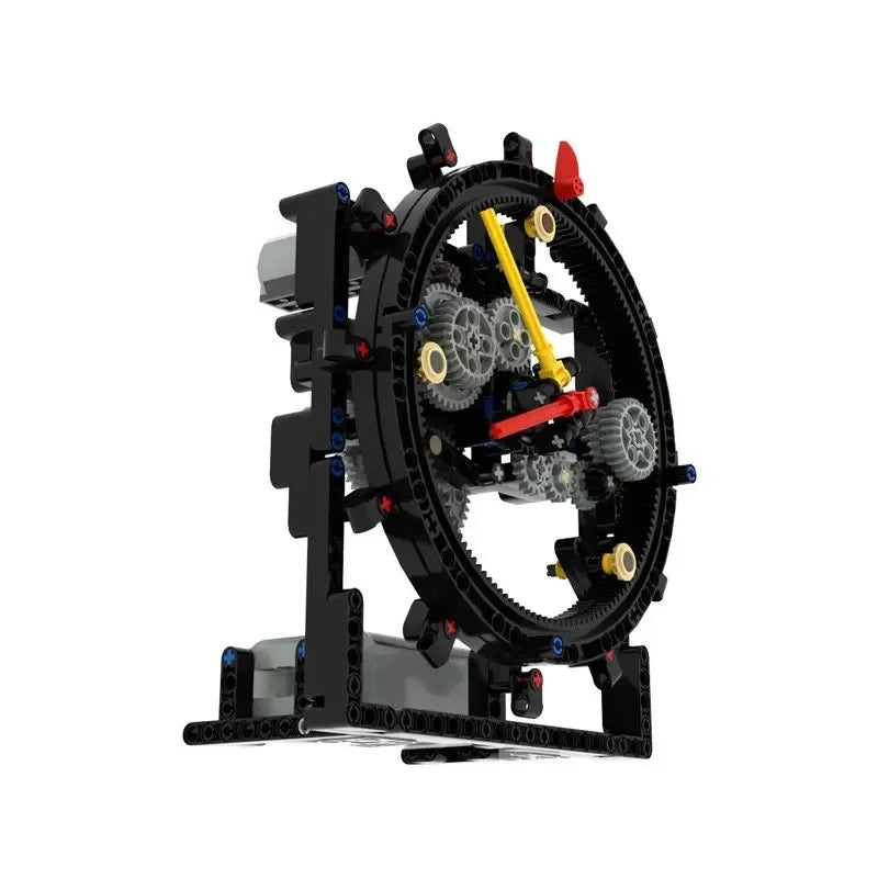 MOC electric mechanical clock building blocks, gears, construction machinery, model assembly, mainspring pendulum,