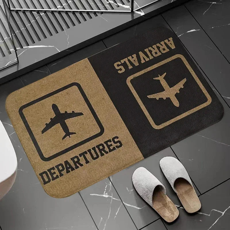 Non-slip Doormat Arrivals And Departures Long Corridor Carpet Entrance Door Mat Bath Kitchen Carpets Living Room Home Decor Mats