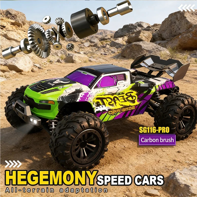 1:16 SG116 MAX/PRO RC Car 4WD 80KM/H or40KM/H Brushless Remote Control Monster Truck All Terrain Waterproof Racing Toy For Adult