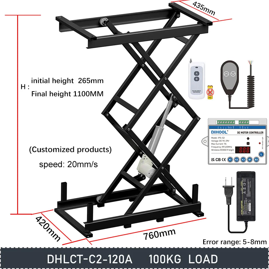 Electric Lifting Table Stand Platform 60 /120/150kg Load Tea Coffee Table Lift WIFI Remote Control Motor Drive Iron Frame