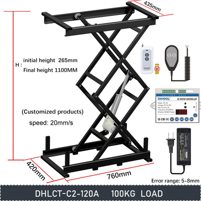 Electric Lifting Table Stand Platform 60 /120/150kg Load Tea Coffee Table Lift WIFI Remote Control Motor Drive Iron Frame