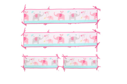 Crib Rail Cover Set and Baby Crib Liner  Baby Bumperless Crib Cot Protector Infant Bebe Bedding Set