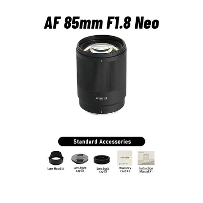 TTArtisan 85mm F1.8 NEO Full Frame Auto Focus AF Mirroless Lens for Sony E FE Nikon Z A7C A7R A7M A7S Z6 Z7 Z9 ZF Z6III