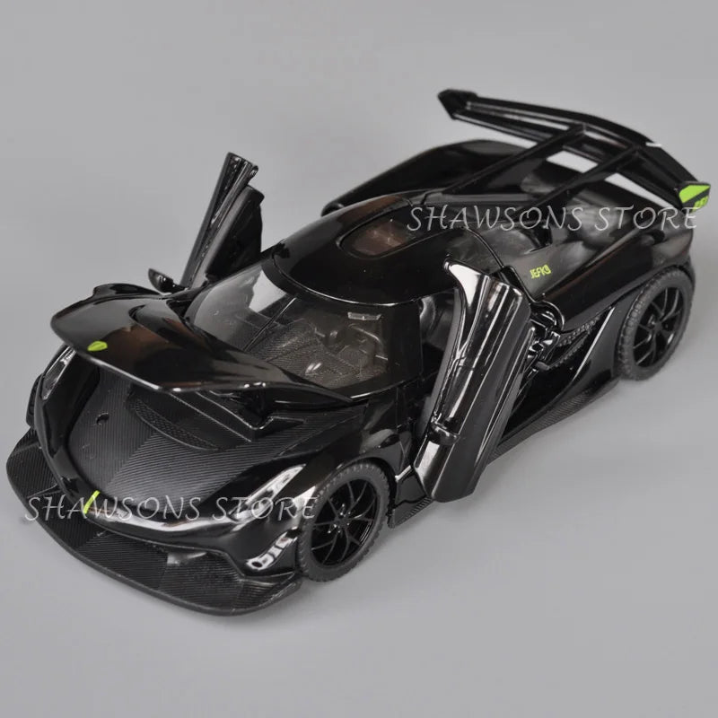 1:32 Scale Diecast Model Car Toys Koenigsegg Jesko Miniature Replica Pull Back Sound Light