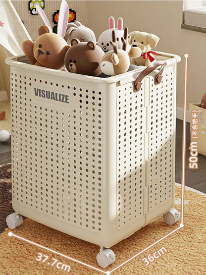 Extra Large Wheeled Folding Laundry Basket Breathable Large Capacity with Handles Suitable For Families Hotels and Dormitories