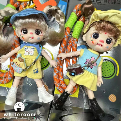 bjd doll Dolls for girls Labbu doll pocket mini blyth girl Doll Barbi cry Baby Rainbow Ball jointed doll Mobile phone Decoration