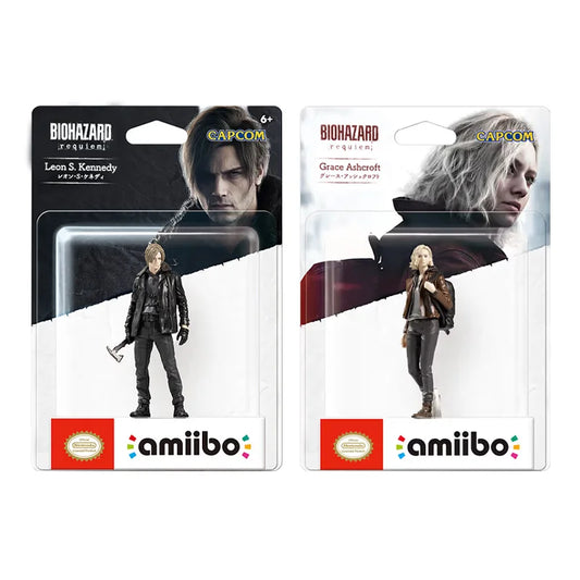 Nintendo Resident Evil Requiem Amiibo Grace / Leon Action Figure for Switch 2 NFC Unlock Exclusive Game Content Collectible Toy