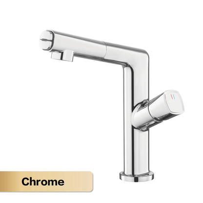 AITANA Luxury Black Bathroom Faucet LED Digital Display Design Simple Single Handle Hot and Cold Water Pullout Basin Mixer
