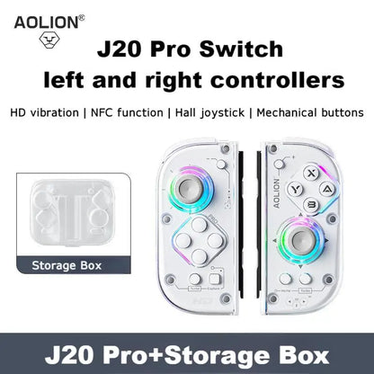 Retro Console Left And Right Aolion J20 Joy-Con Wireless Bluetooth Gamepad for Switch 2/1 PC iOS with Sensory Back Key