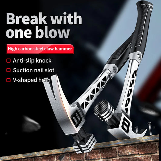 Multifunctional Claw Hammer, Anti Slip And Shockproof Hammer, Professional Grade,Magnetic Woodworking Manual Tool
