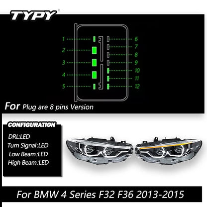 Car Headlights For BMW 4 Series M4 F32 Headlights 2013-2019 Upgraded LED Headlamps Dynamic Turn Signal Lamp DRL Car Assembly