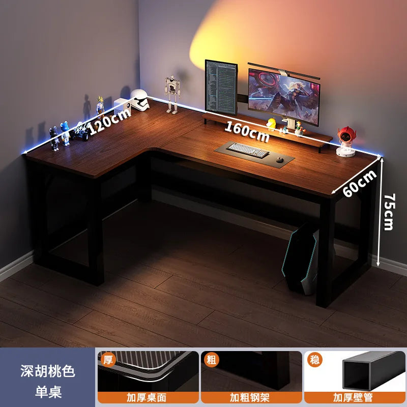 Modern Corner Computer Desk L-shaped Desktop Home E-sports Table Game Desk Bookshelf Bedroom Study Table Office Desk Chair
