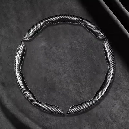 2026 Laser Carbon Fiber Silicone Car Steering Wheel Cover 1K Micro Fiber Leather PVC Wheel Booster Cover Non-Slip Universa