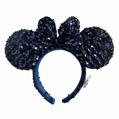 2025 Disney Solid Color Minnie Mouse Ear Headband Large Sequin Hairbands Party Christmas Halloween Cosplay Costume for Girls