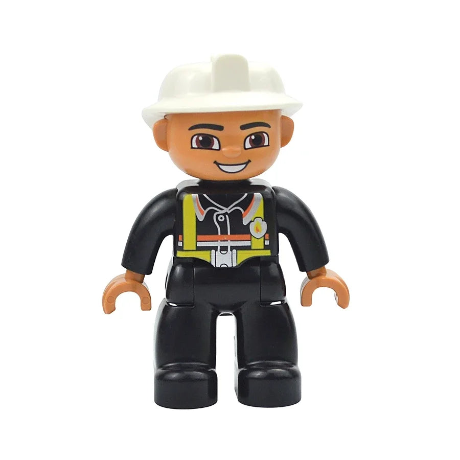 Figures Dolls Big Size Building Blocks Family Action Workers Doctor Police Farmer Compatible Large Bricks Duploes Kid Toys
