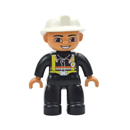 Figures Dolls Big Size Building Blocks Family Action Workers Doctor Police Farmer Compatible Large Bricks Duploes Kid Toys