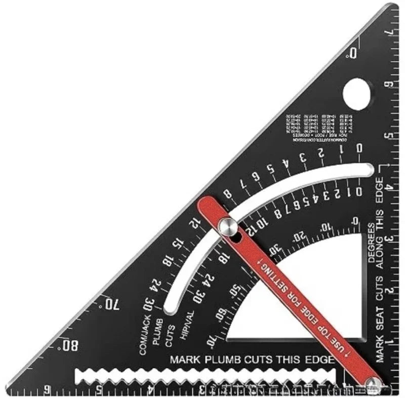 Adjustable Triangle Ruler Aluminum Alloy Angle Marking Ruler Woodworking Multifunction Gauge Woodworking Measuring Tool