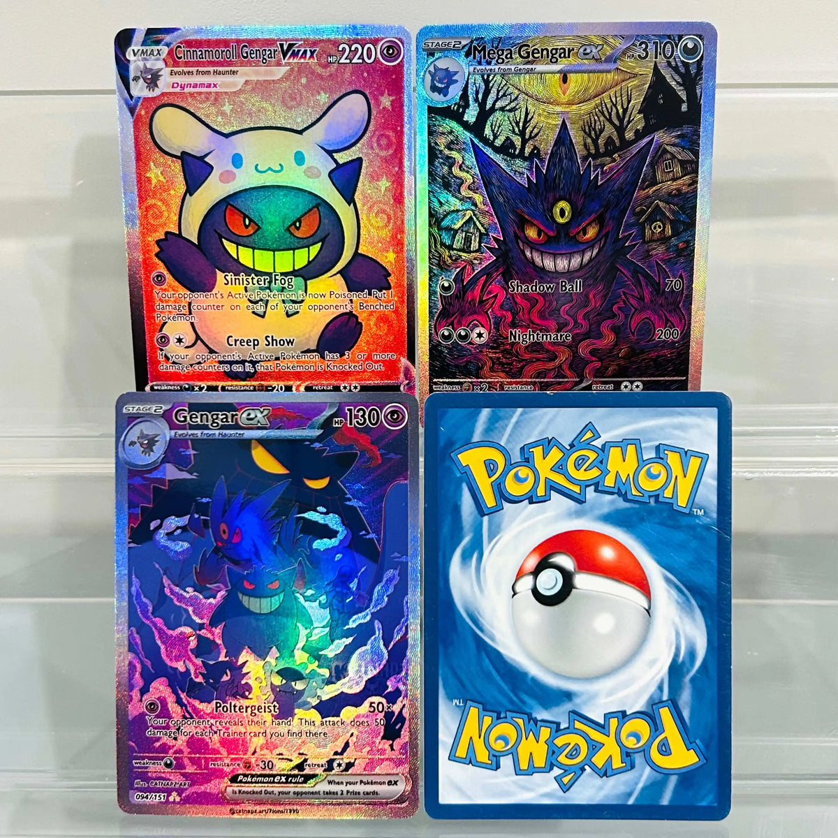 Gengar ex 094/151 English Card Holographic Foil DIY Premium Anime Collection Card