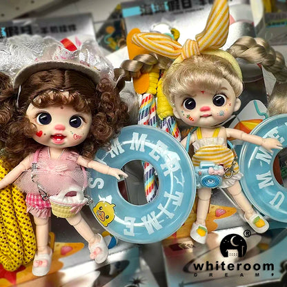bjd doll Dolls for girls Labbu doll pocket mini blyth girl Doll Barbi cry Baby Rainbow Ball jointed doll Mobile phone Decoration