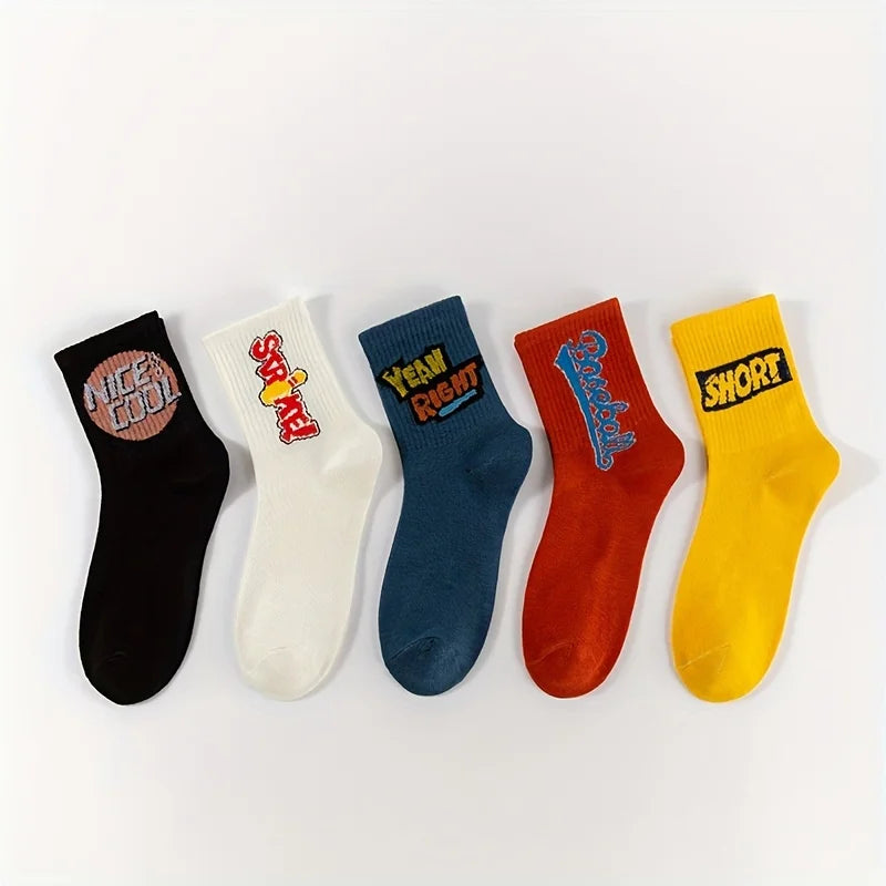 Unisex Soft Cotton Graphic Crew Socks Breathable Funny Casual Athletic Streetwear Socks for Daily Wear with Sneakers