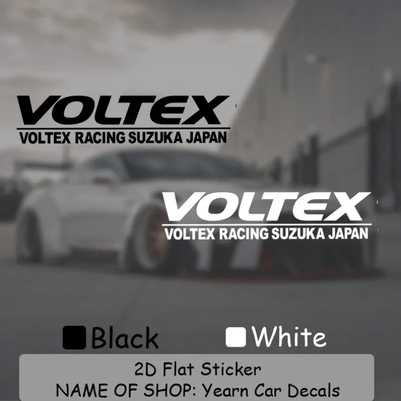 Clear Background Voltex Suzuka Racing Waterproof Decal Black White Auto Vehicle Window Decor Sticker 1PC