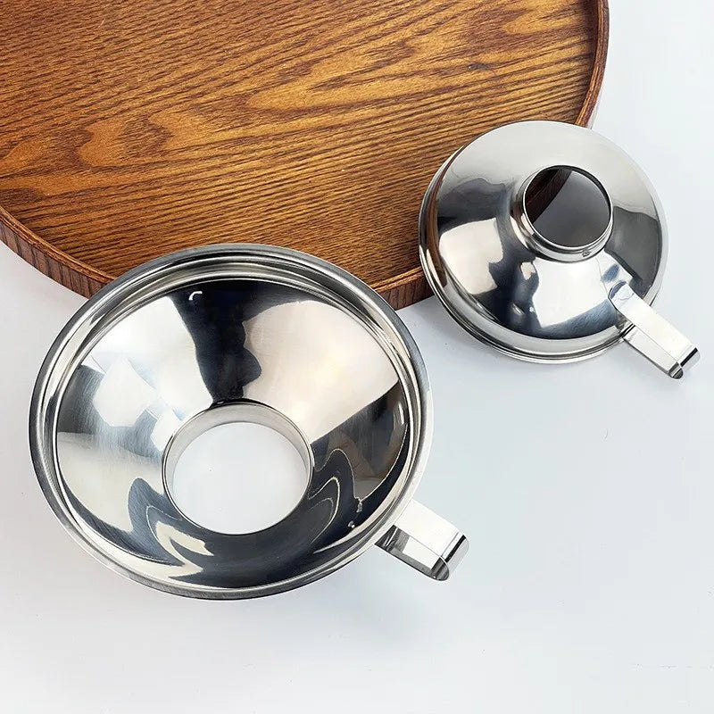 Wide Mouth Stainless Steel Funnel Kitchen Making and Spice Transfer Efficient Hopper Design for Water and Liquid Storage