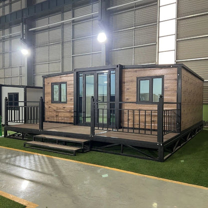 Hot Sale Mobile Tiny Home Forest Cabin Warehouse Barn Prefab House Expandable Steel Container House Sunroom Garden Rooms